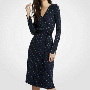 COPY - Ann Taylor Blue & Green Polka Dot Wrap Dre…